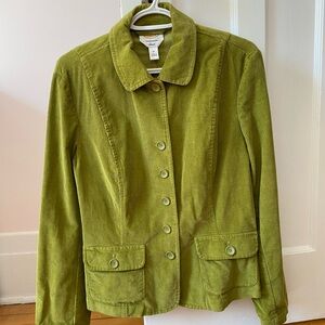 TALBOT'S Corduroy Stretch Jacket Green Size 12